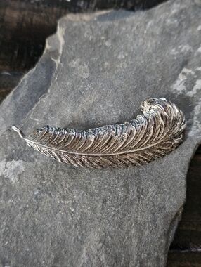 Vintage Beau Sterling Silver Feather Brooch